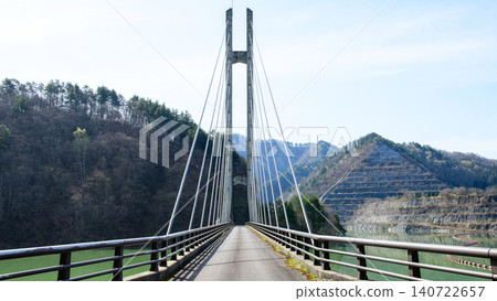 Nichu Ohashi Bridge, spanning Lake Hizawa in Nichu, Fukushima Prefecture Nichu Ohashi Bridge, spanning Lake Hizawa in Nichu, Fukushima Prefecture 140722657