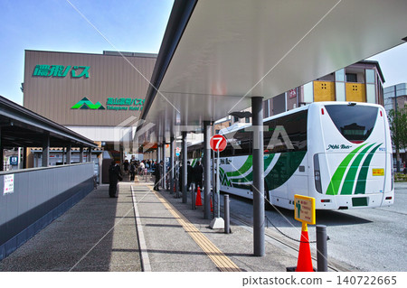 Bus center located north of Takayama Station East Exit in Hida Takayama, Gifu Prefecture. 140722665