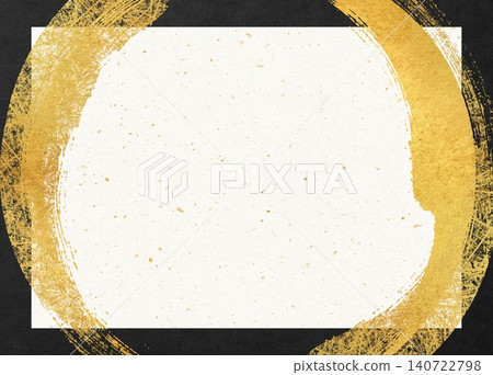 Black and white gold leaf washi paper background frame Black and white gold leaf washi paper background frame 140722798