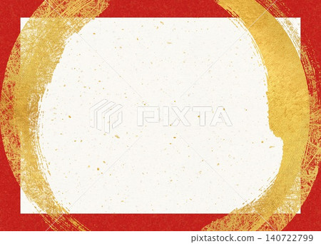 Red and white background frame with gold leaf washi paper. Red and white background frame with gold leaf washi paper. 140722799