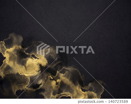 A weighty background where gold and ink watercolors intertwine alluringly on black Japanese paper. A weighty background where gold and ink watercolors intertwine alluringly on black Japanese paper. 140723589