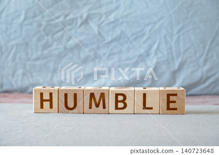 humble, motivational word made of letters on wooden cubes 140723648