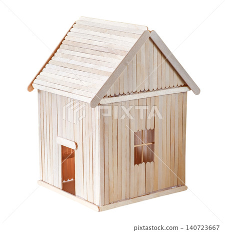 house made of wooden sticks, isolated on white with clipping path house made of wooden sticks, isolated on white with clipping path 140723667