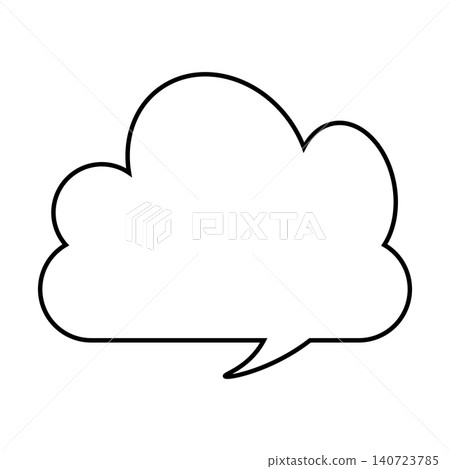 Simple cloud-shaped speech bubble illustration: Fluffy speech balloon (white background) 140723785