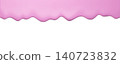 Pink glossy ice cream dripping on a background. Sweet dessert with paint or glaze, with copy space for banner. 3d rendering 140723832