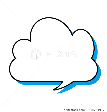 Simple cloud-shaped speech bubble illustration: Fluffy speech balloon (white background) Simple cloud-shaped speech bubble illustration: Fluffy speech balloon (white background) 140723917