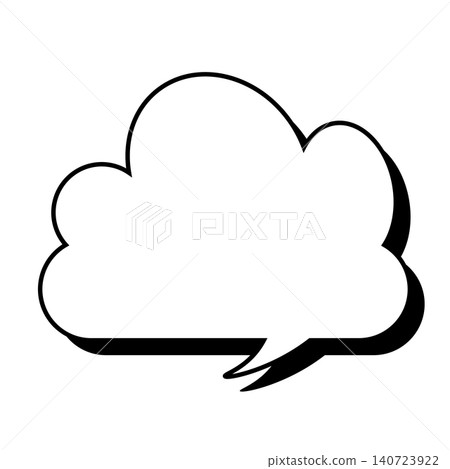 Simple cloud-shaped speech bubble illustration: Fluffy speech balloon (white background) Simple cloud-shaped speech bubble illustration: Fluffy speech balloon (white background) 140723922