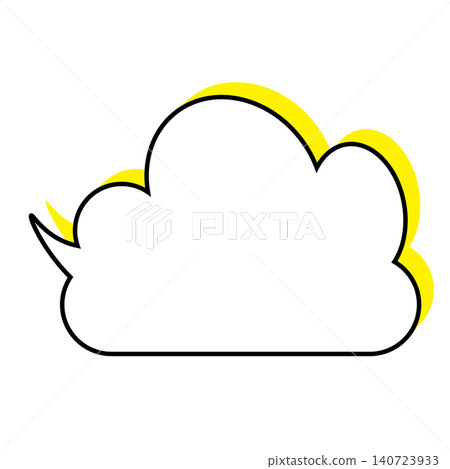 Simple cloud-shaped speech bubble illustration: Fluffy speech balloon (white background) Simple cloud-shaped speech bubble illustration: Fluffy speech balloon (white background) 140723933