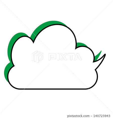 Simple cloud-shaped speech bubble illustration: Fluffy speech balloon (white background) Simple cloud-shaped speech bubble illustration: Fluffy speech balloon (white background) 140723943