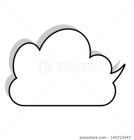Simple cloud-shaped speech bubble illustration: Fluffy speech balloon (white background) Simple cloud-shaped speech bubble illustration: Fluffy speech balloon (white background) 140723947