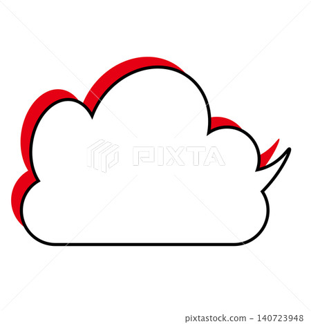 Simple cloud-shaped speech bubble illustration: Fluffy speech balloon (white background) Simple cloud-shaped speech bubble illustration: Fluffy speech balloon (white background) 140723948