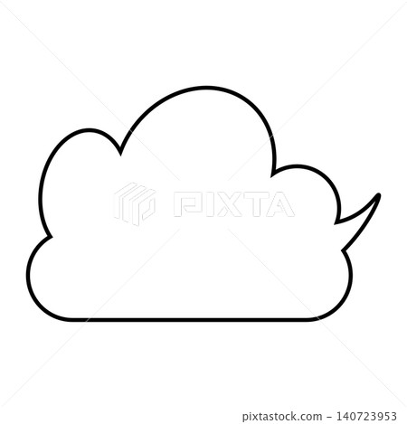 Simple cloud-shaped speech bubble illustration: Fluffy speech balloon (white background) Simple cloud-shaped speech bubble illustration: Fluffy speech balloon (white background) 140723953