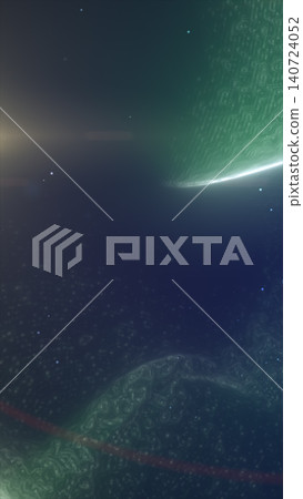 Soft green and blue cosmic horizon with subtle stars and luminous textures, creating a futuristic space-themed abstract background Soft green and blue cosmic horizon with subtle stars and luminous textures, creating a futuristic space-themed abstract background 140724052