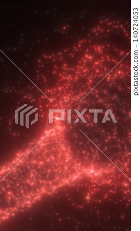 Red glowing particle structure resembling a DNA helix in dark space, representing biotechnology, data flow, and futuristic science. Red glowing particle structure resembling a DNA helix in dark space, representing biotechnology, data flow, and futuristic science. 140724053