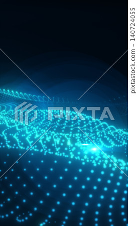 Bright blue particle wave surface on a dark background, forming a futuristic digital terrain with glowing dots and fluid depth Bright blue particle wave surface on a dark background, forming a futuristic digital terrain with glowing dots and fluid depth 140724055