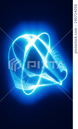 Bright blue glowing orbit trails forming an abstract energy loop, symbolizing technology, motion, quantum science, and digital flow. Bright blue glowing orbit trails forming an abstract energy loop, symbolizing technology, motion, quantum science, and digital flow. 140724056