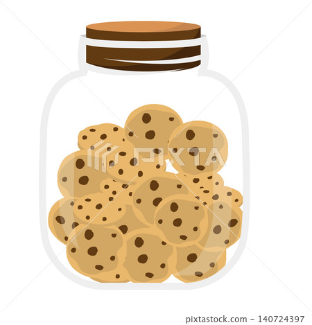 Glass Jar Full of Chocolate Chip Cookies Glass Jar Full of Chocolate Chip Cookies 140724397