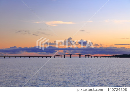 [Okinawa Prefecture] Irabu Bridge at dusk (Miyako Island) 140724808