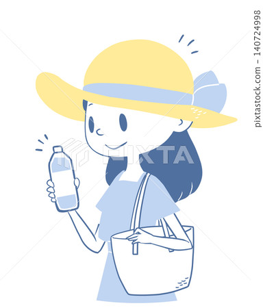 採取措施的婦女反對中暑 採取措施的婦女反對中暑 140724998