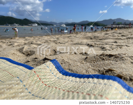 Relaxing beach scene with people enjoying summer by the shore Relaxing beach scene with people enjoying summer by the shore 140725230