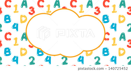 vector banner with alphabet and numbers. Back to school. Kindergarten welcome. vector banner with alphabet and numbers. Back to school. Kindergarten welcome. 140725452