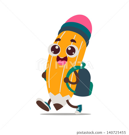Back to school. childrens school. Education conception. Funky cute character. Vector Back to school. childrens school. Education conception. Funky cute character. Vector 140725455