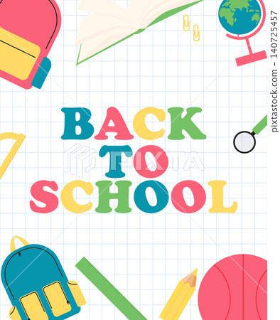 poster Back to School. childrens school. vector poster Back to School. childrens school. vector 140725457
