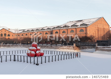 Snowy riverfront cityscape of Saint-Petersburg, Russia Snowy riverfront cityscape of Saint-Petersburg, Russia 140725469