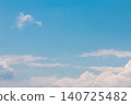 A refreshing summer blue sky with towering cumulonimbus clouds - background image, horizontal composition. 140725482