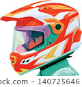 Cute Boy Wearing Colorful Racing Helmet Illustration 140725646