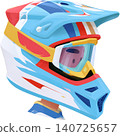 Cute Boy Wearing Colorful Racing Helmet Illustration 140725657