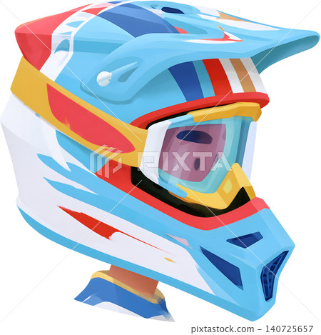 Cute Boy Wearing Colorful Racing Helmet Illustration Cute Boy Wearing Colorful Racing Helmet Illustration 140725657