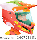 Cute Boy Wearing Colorful Racing Helmet Illustration 140725661