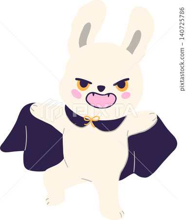 Sassy Halloween Preppy Vampire Rabbit with Cape in Coquette style Cute Spooky Clipart Sassy Halloween Preppy Vampire Rabbit with Cape in Coquette style Cute Spooky Clipart 140725786