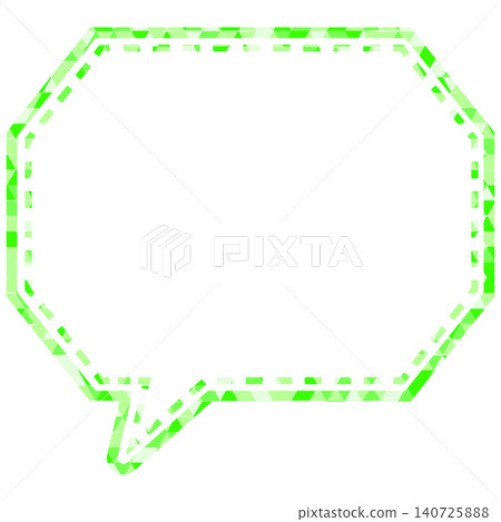 Stained glass style speech bubble, triangular pattern, octagonal shape with corners Stained glass style speech bubble, triangular pattern, octagonal shape with corners 140725888
