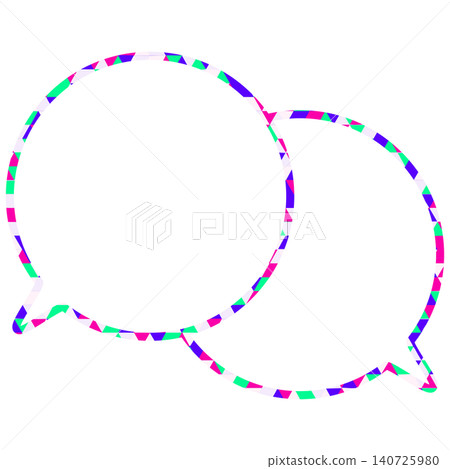 Stained glass style speech bubble, triangular pattern, overlapping conversation 140725980