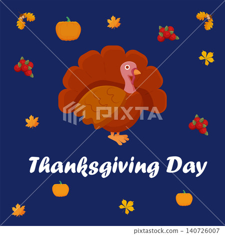 Happy Thanksgiving, greeting card, holiday flyer. Thanksgiving greeting card template. Vector Happy Thanksgiving, greeting card, holiday flyer. Thanksgiving greeting card template. Vector 140726007