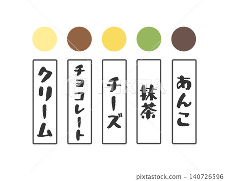 Set of 5 flavors (cream, chocolate, cheese, matcha, red bean paste) Set of 5 flavors (cream, chocolate, cheese, matcha, red bean paste) 140726596