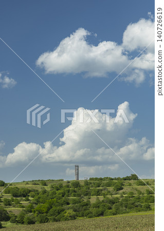 Blucina lookout tower standing tall in rural Czechia Blucina lookout tower standing tall in rural Czechia 140726619