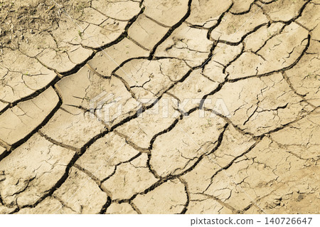 Dry cracking soil pattern representing drought and climate change Dry cracking soil pattern representing drought and climate change 140726647