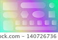 Set of transparent matte glass frames with editable size and transparency for UI UX design. Base for desktop shortcut template different rectangular round and oval shape on color gradient background 140726736