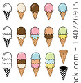 Set of colorful ice cream 140726915
