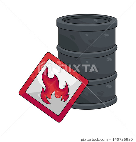 Illustration of flammable barrel Illustration of flammable barrel 140726980