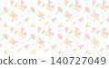 A light-coloured seamless pattern featuring hearts and flowering branches 140727049