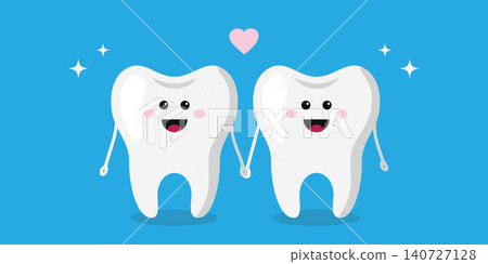 two cute tooth characters holding hands vector illustration two cute tooth characters holding hands vector illustration 140727128