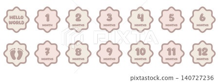 baby months paper tag set card with numbers vector illustration baby months paper tag set card with numbers vector illustration 140727236