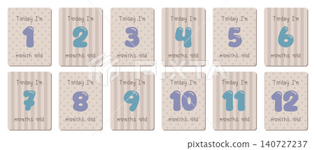 baby months paper tag set card with numbers vector illustration baby months paper tag set card with numbers vector illustration 140727237