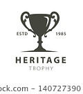 Heritage Trophy Cup Logo with Classic Ornamental Handles for Awards and Corporate Recognition 140727390