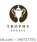 Vintage Trophy Cup Logo with Ornamental Lid Design for Awards and Heritage Branding 140727391