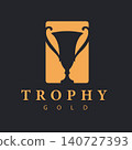 Luxury Trophy Cup Logo with Negative Space Design for Awards and Premium Branding 140727393